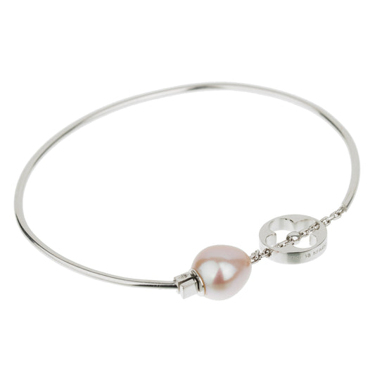 Louis Vuitton Monogram Pearl White Gold Bangle Bracelet