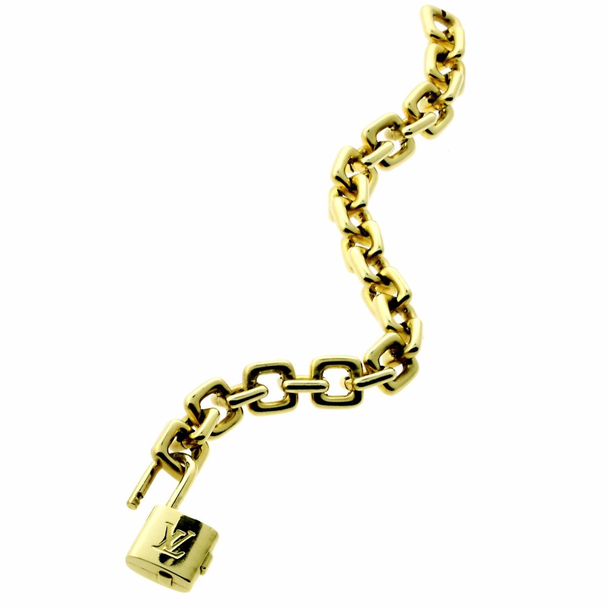 Louis Vuitton Padlock Charm Gold Bracelet