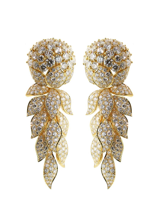 Magnificent Cartier Diamond Gold Earrings