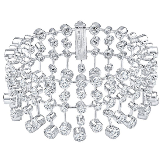 Magnificent Cartier Diamond Platinum Tennis Bracelet