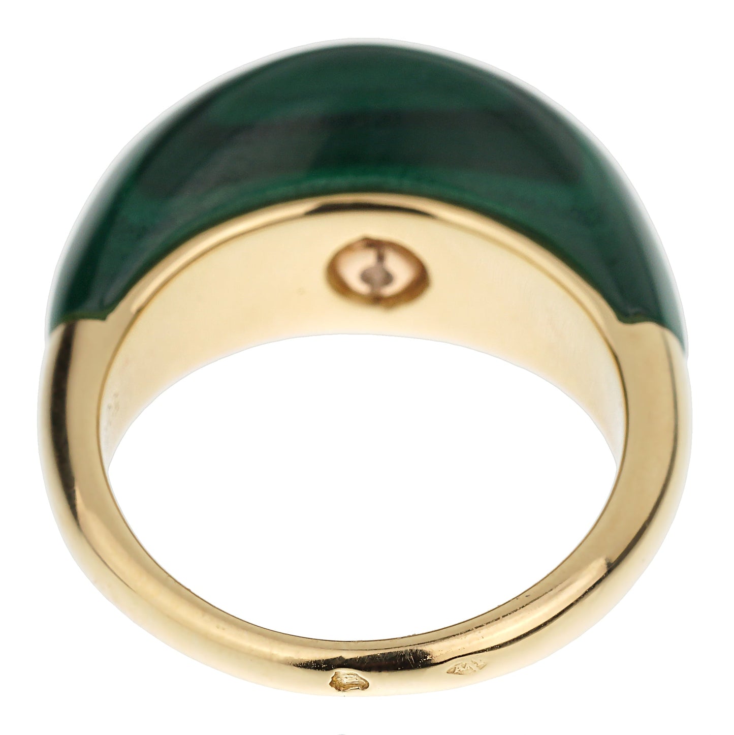 Mauboussin Vintage Malachite Diamond Yellow Gold Ring