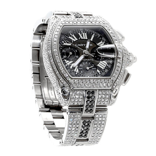 Mens Cartier Roadster Chronograph Diamond Watch