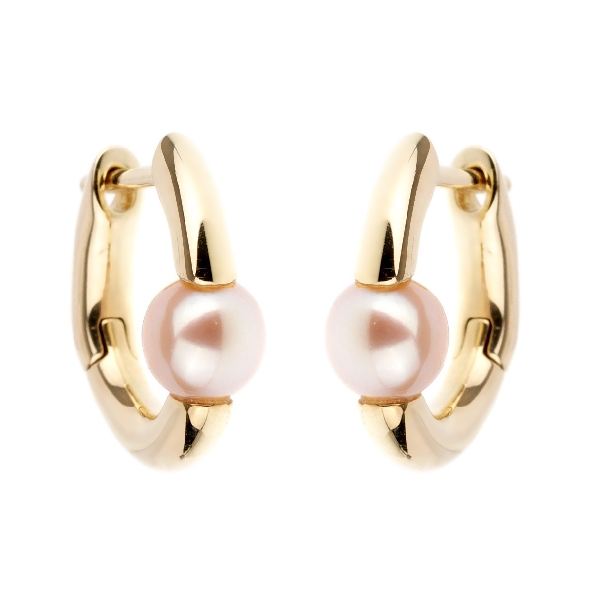 Mimi Milano Pearl Gold Hoop Earrings