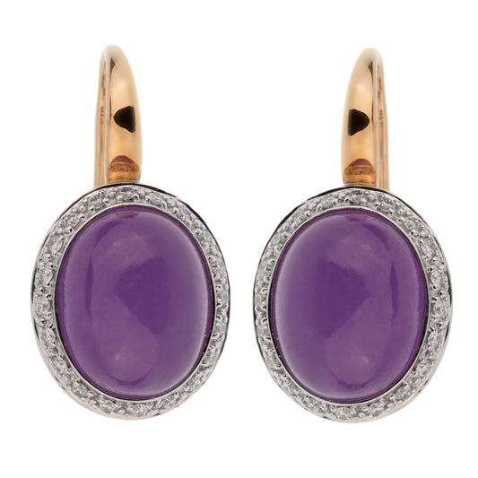 Mimi Milano Violet Jade 18k Diamond Earring