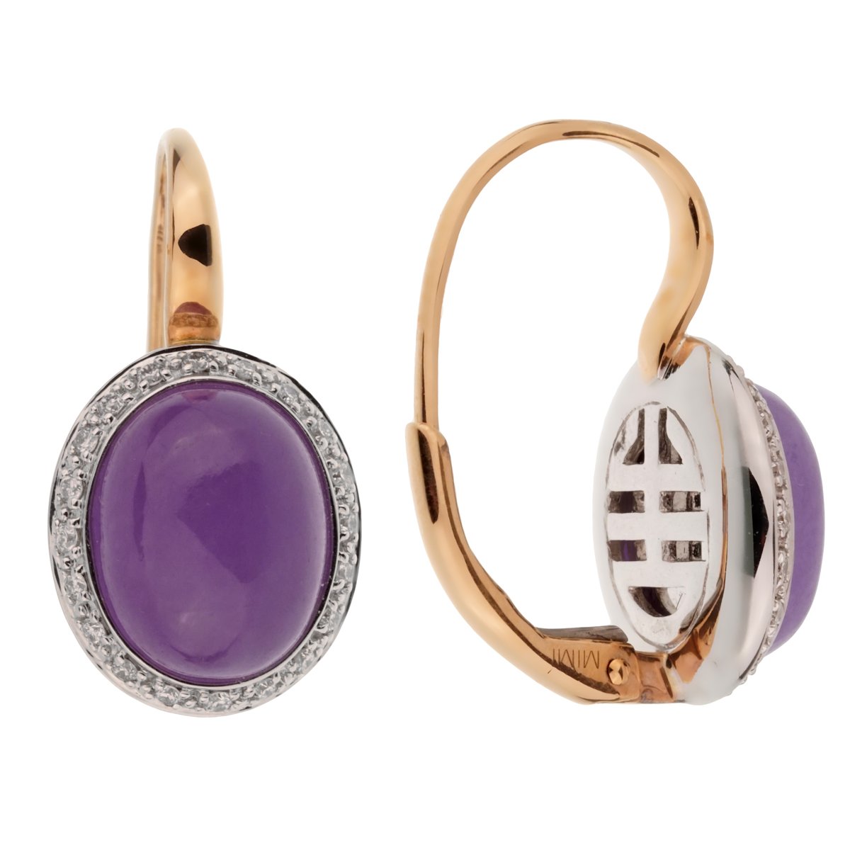 Mimi Milano Violet Jade 18k Diamond Earring