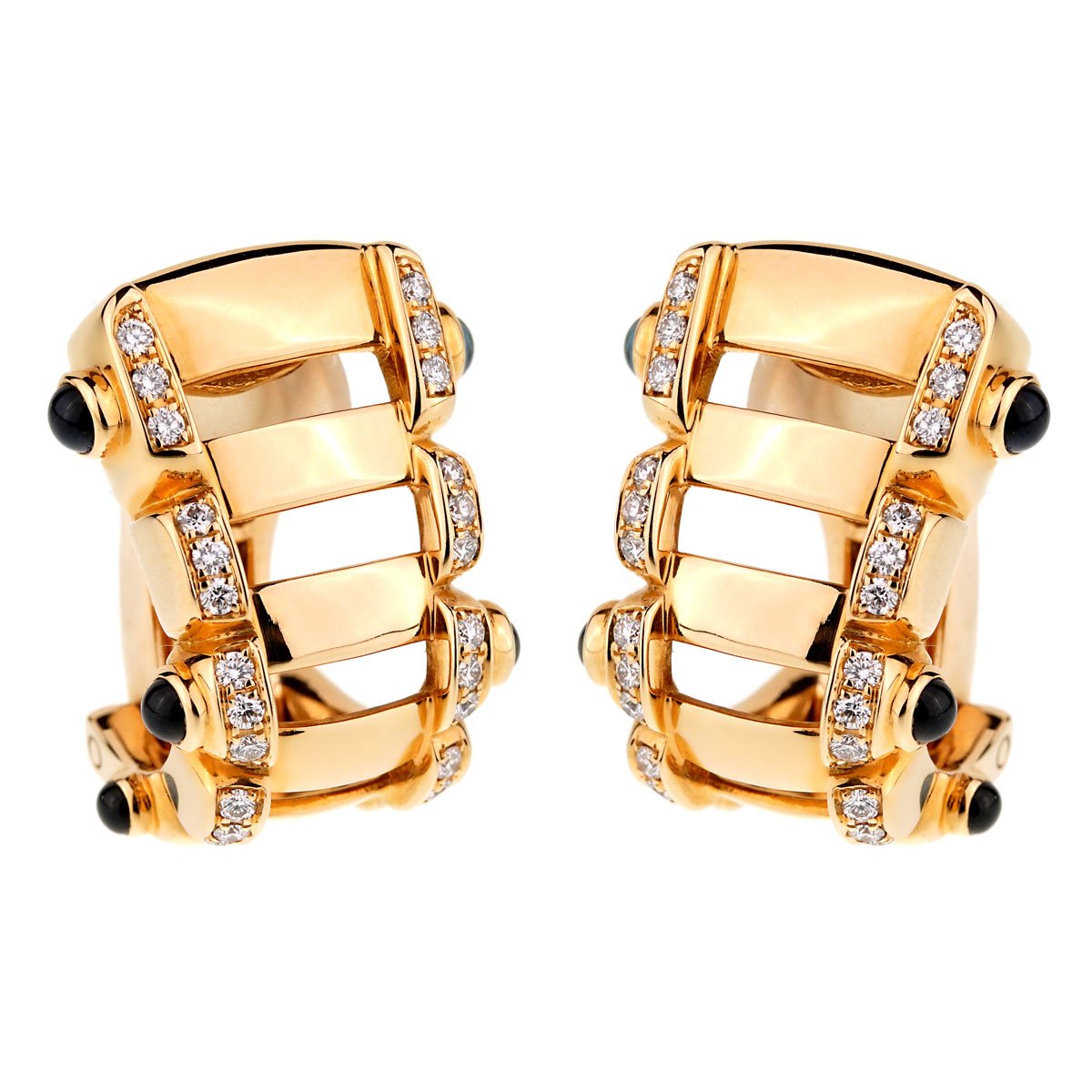 Patek Philippe Diamond Sapphire 18k Rose Gold Earrings