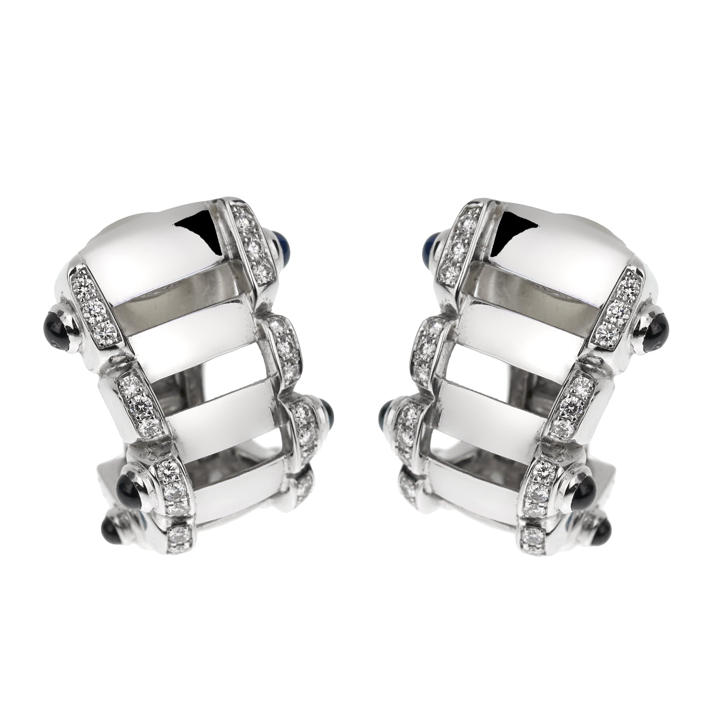 Patek Philippe Twenty-4 White Gold Diamond Sapphire Earrings