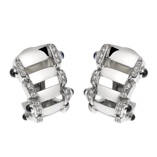 Patek Philippe Twenty-4 White Gold Diamond Sapphire Earrings