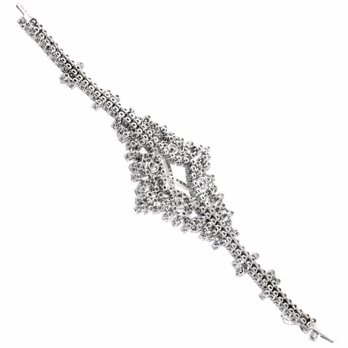 Petite Ladies Flexible Diamond Tennis 18k White Gold Bracelet