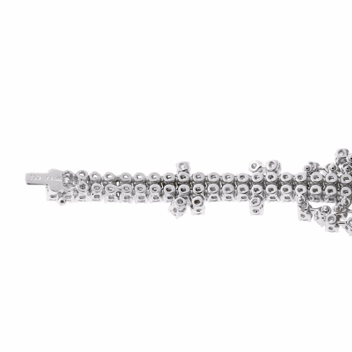 Petite Ladies Flexible Diamond Tennis 18k White Gold Bracelet