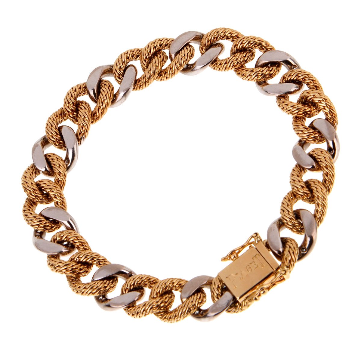 Piaget Diamond 18k Yellow Gold Vintage Chain Link Bracelet