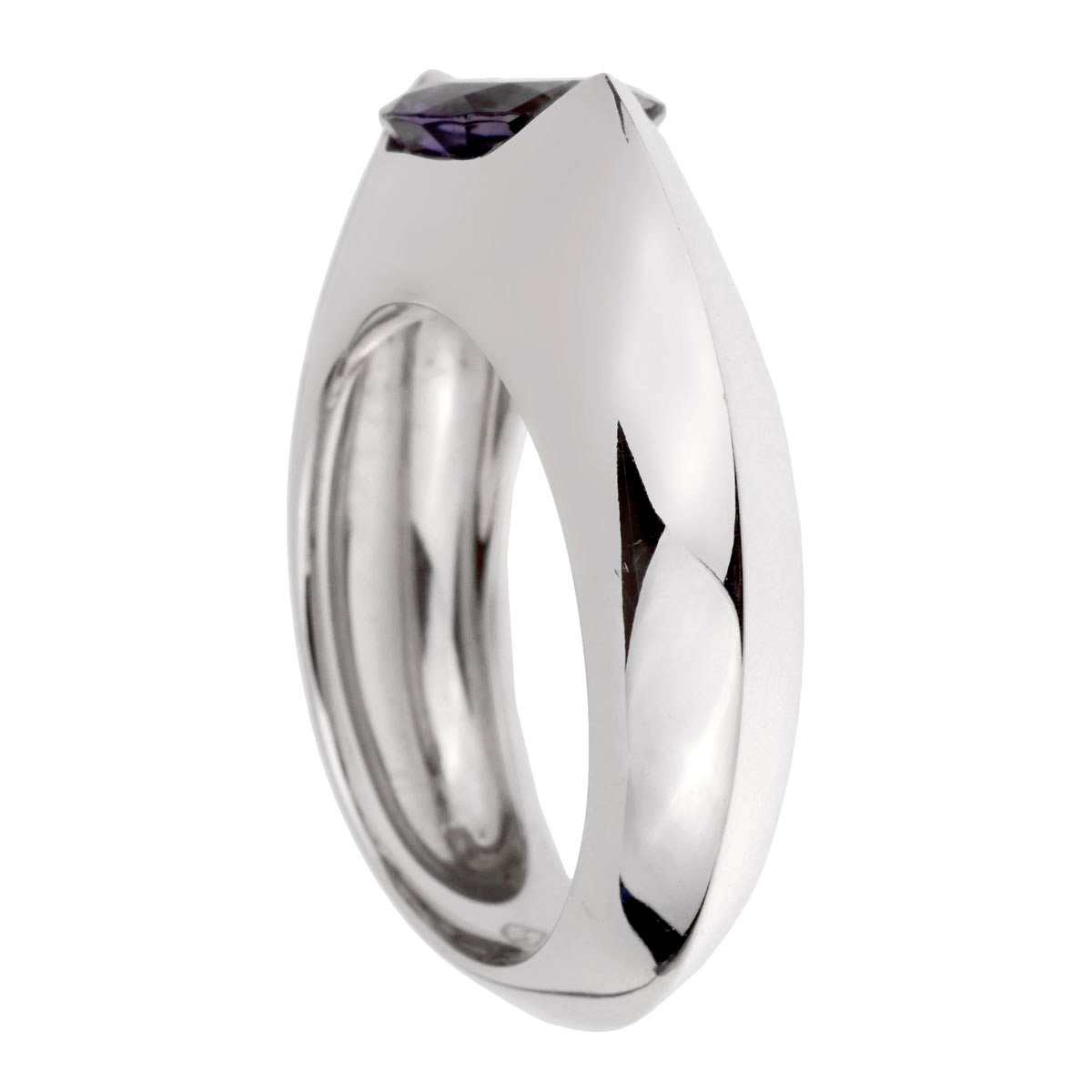 Piaget Iolite Diamond 18k White Gold Cocktail Band Ring Sz 6 1/2