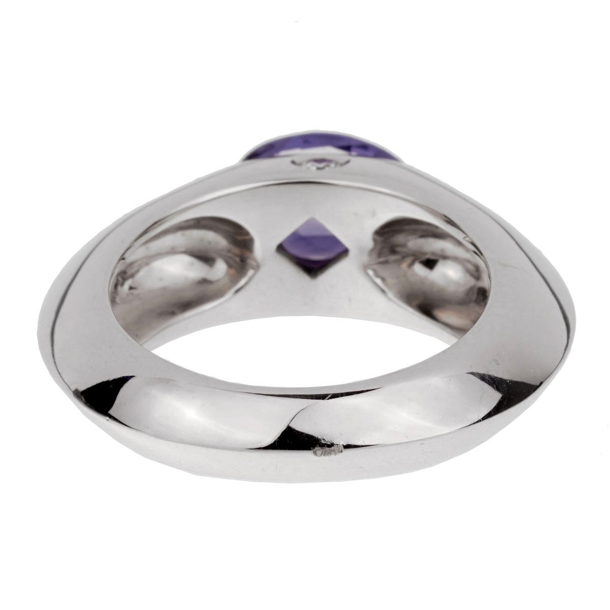 Piaget Iolite Diamond 18k White Gold Cocktail Band Ring Sz 6 1/2