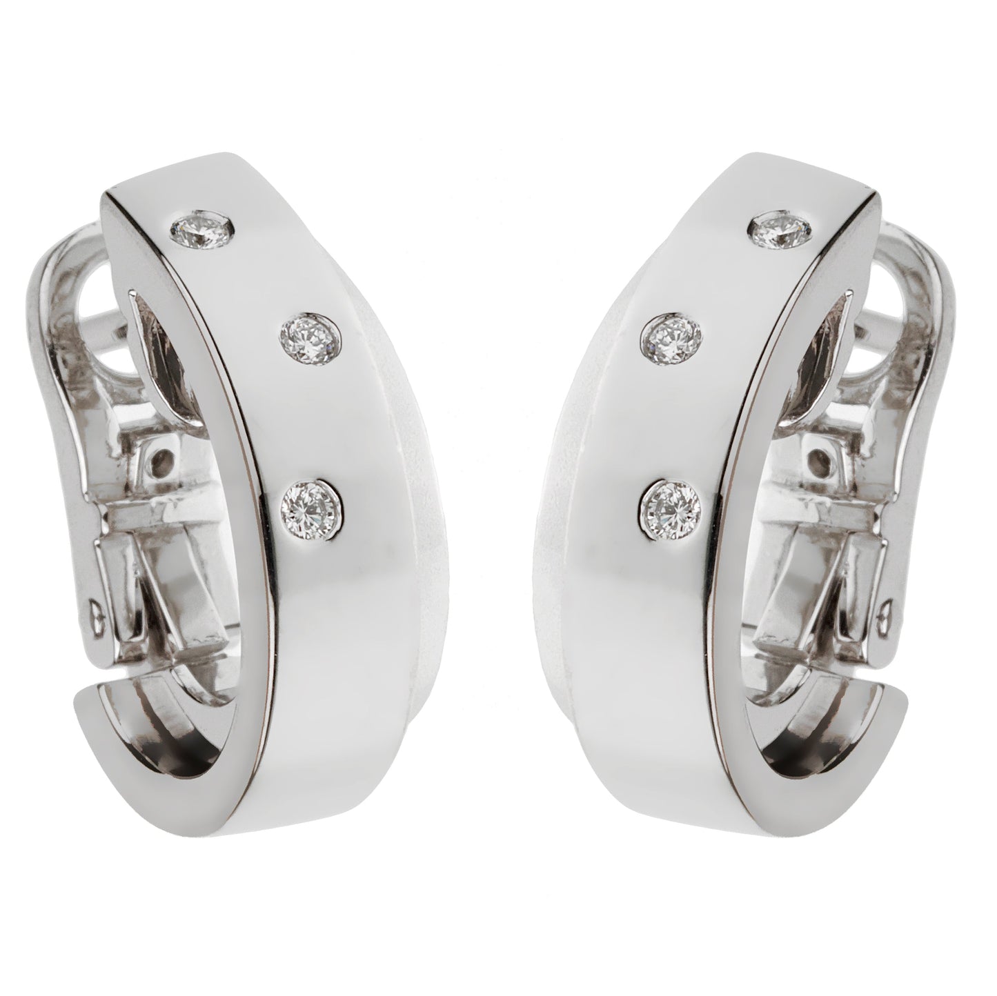Piaget Possesion Diamond 18k White Gold Hoop Earrings