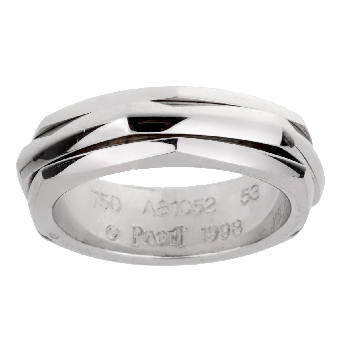 Piaget Possession Hexagon Spinning White Gold Ring Sz 6 1/2