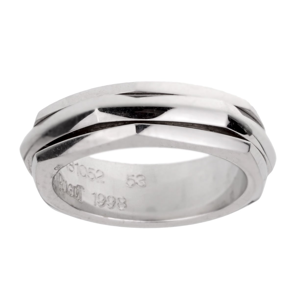 Piaget Possession Hexagon Spinning White Gold Ring Sz 6 1/2