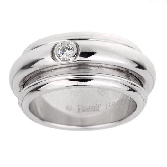 Piaget Possession Turning 18k White Gold Diamond Band Ring Sz 9