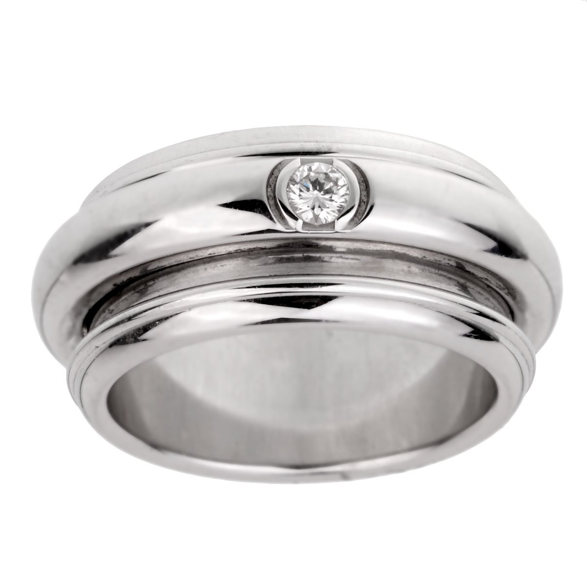 Piaget Possession Turning 18k White Gold Diamond Band Ring Sz 9