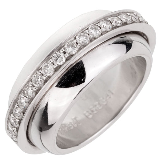 Piaget Possession 18k White Gold Diamond Ring Sz 5 1/2