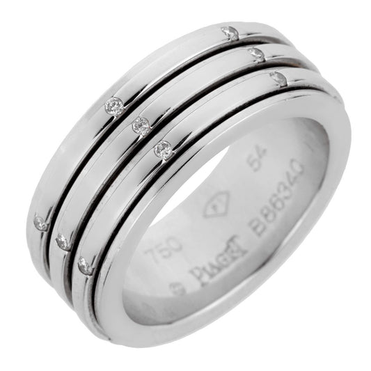 Piaget Possession White Gold Diamond Spinning Band Sz 6 1/2