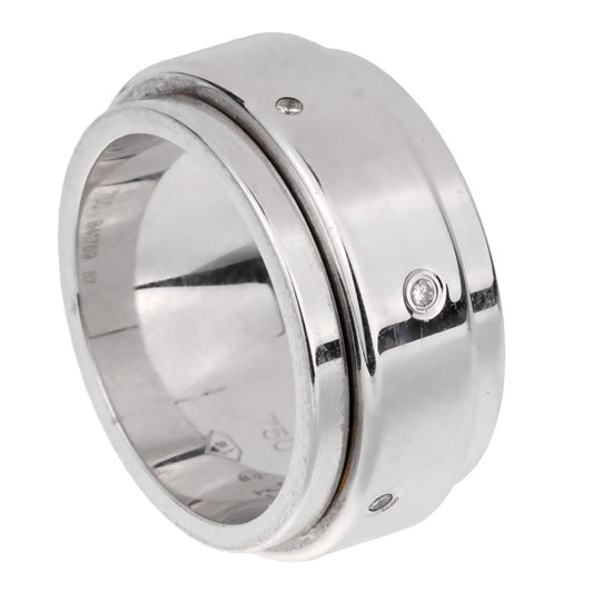 Piaget Possession White Gold Diamond Spinning Ring Sz 8