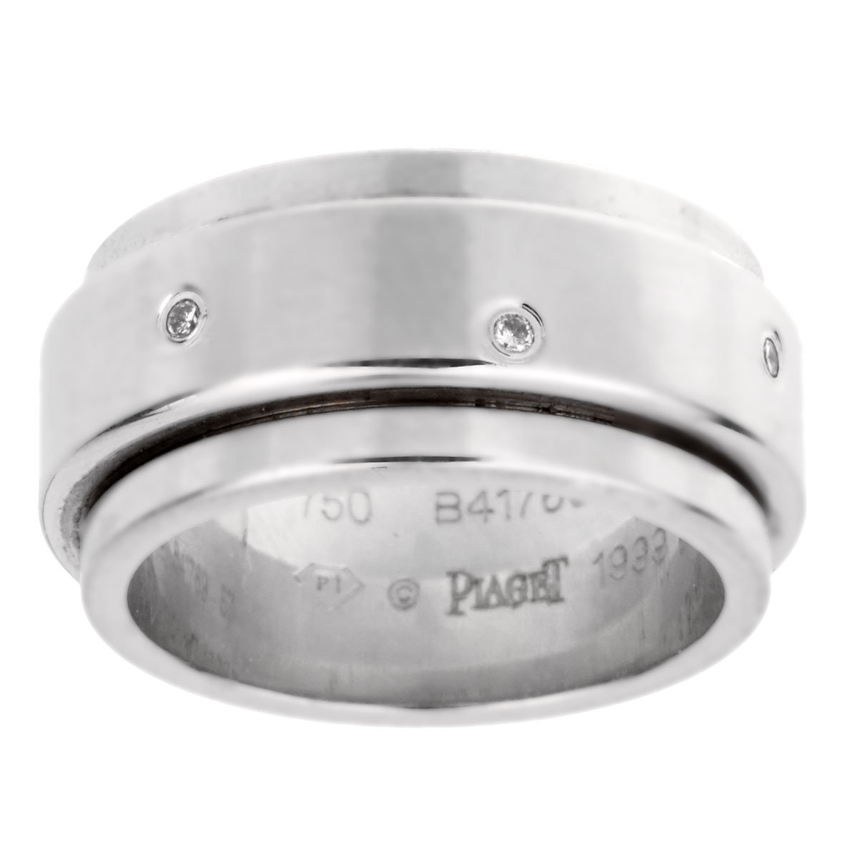 Piaget Possession White Gold Diamond Spinning Ring Sz 8