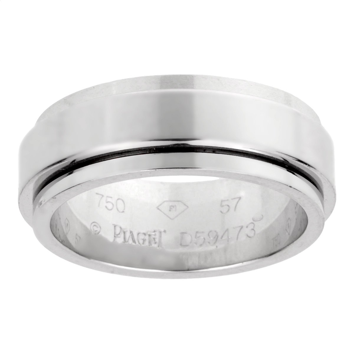 Piaget Possession Turning 18k White Gold Spinning Band Ring Sz 7 3/4