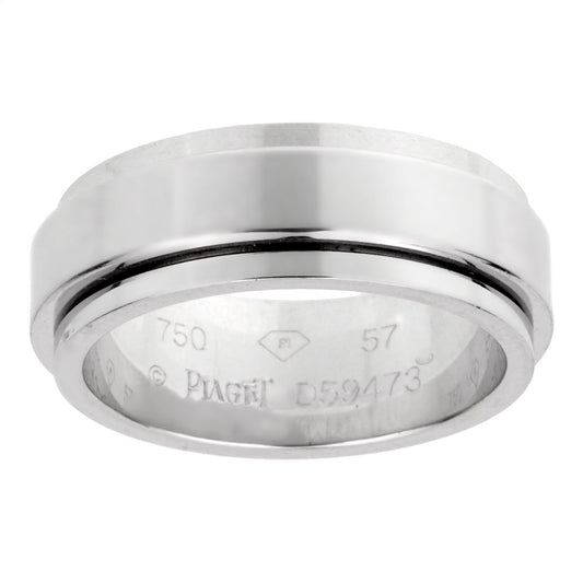 Piaget Possession Turning 18k White Gold Spinning Band Ring Sz 7 3/4