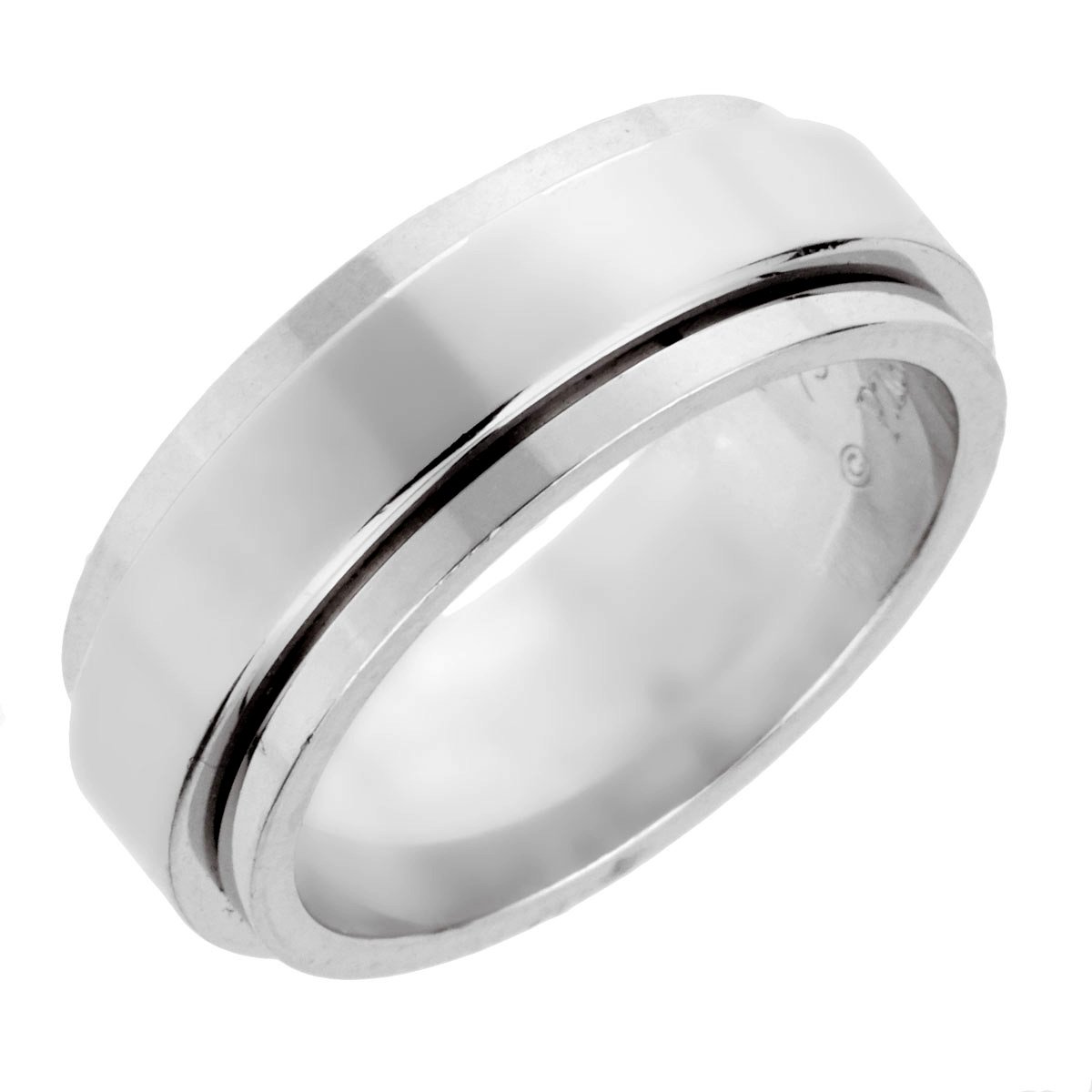 Piaget Possession Turning 18k White Gold Spinning Band Ring Sz 7 3/4