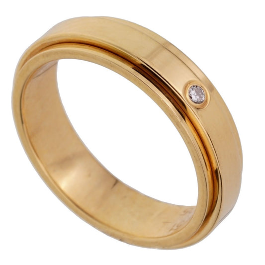 Piaget Possession Turning 18k Yellow Gold Diamond Spinning Ring Sz 5 1/2