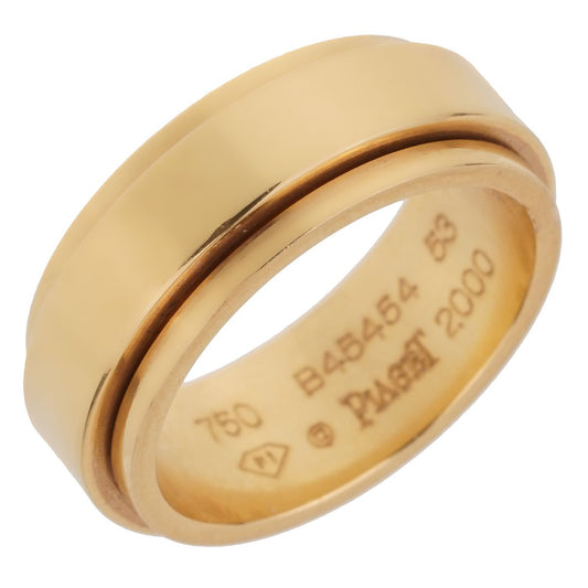Piaget Possession Turning Yellow Gold Spinning Band Ring Sz 6 1/2