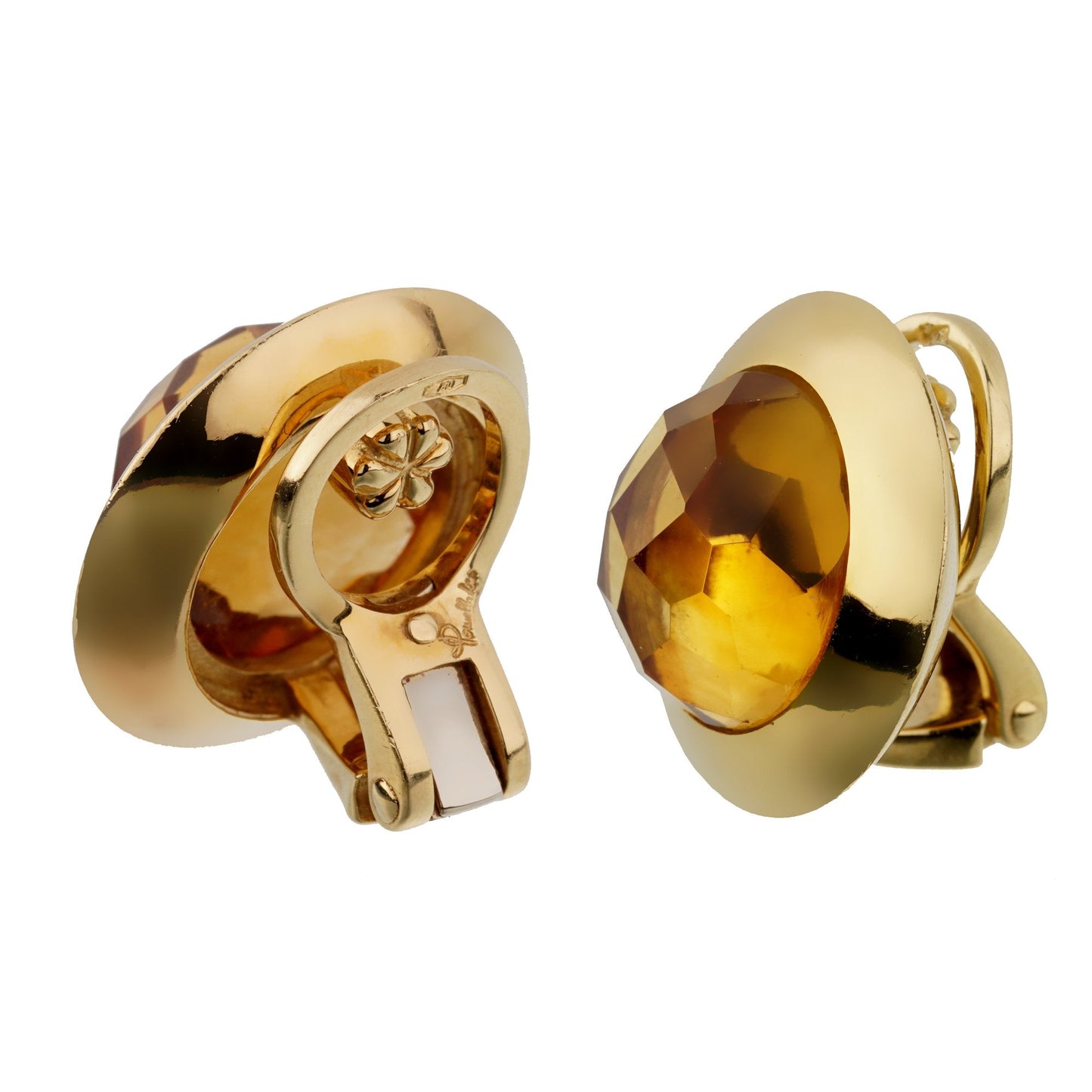 Pomellato 18ct Citrine 18k Yellow Gold Clip On Earrings