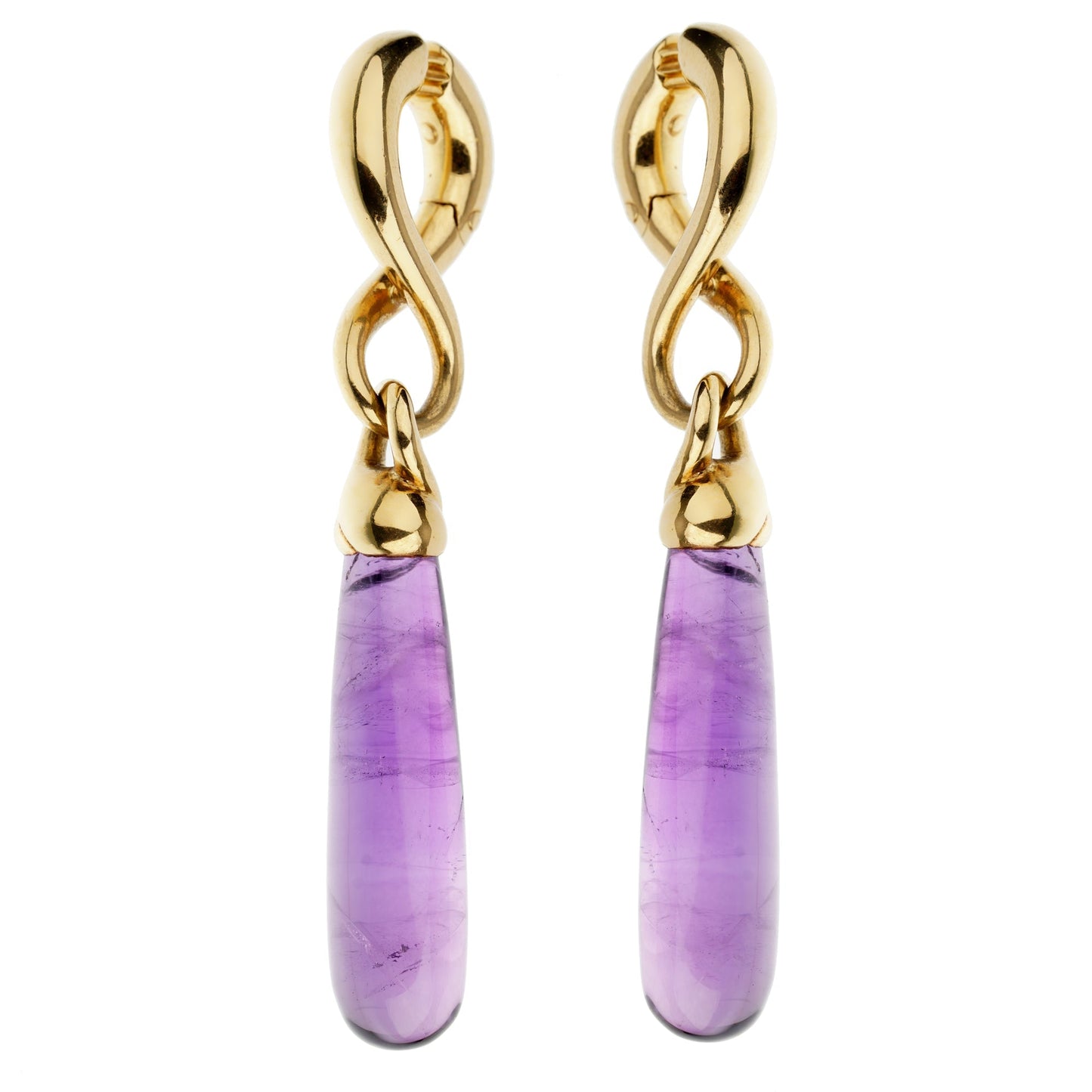 Pomellato Amethyst Yellow Gold Drop Earrings