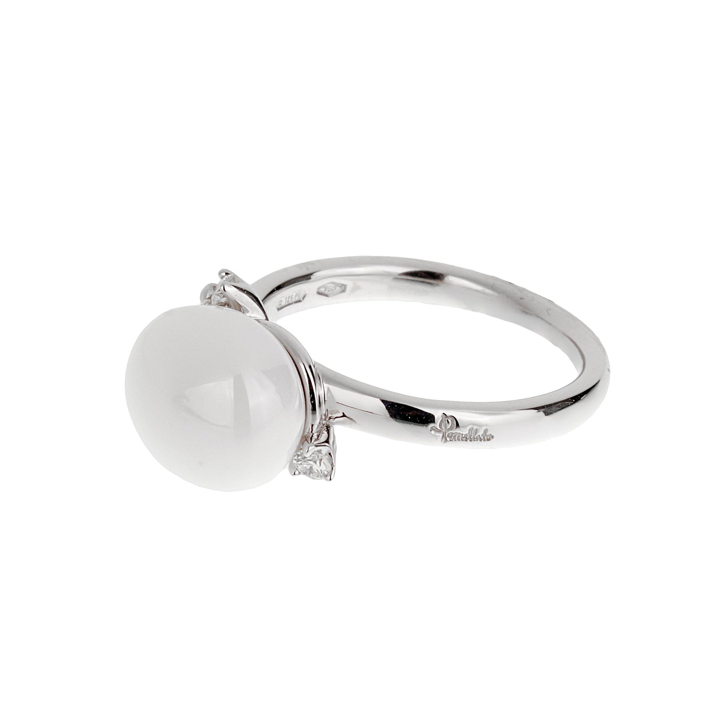 Pomellato Capri Agate Diamond 18k White Gold Cocktail Ring