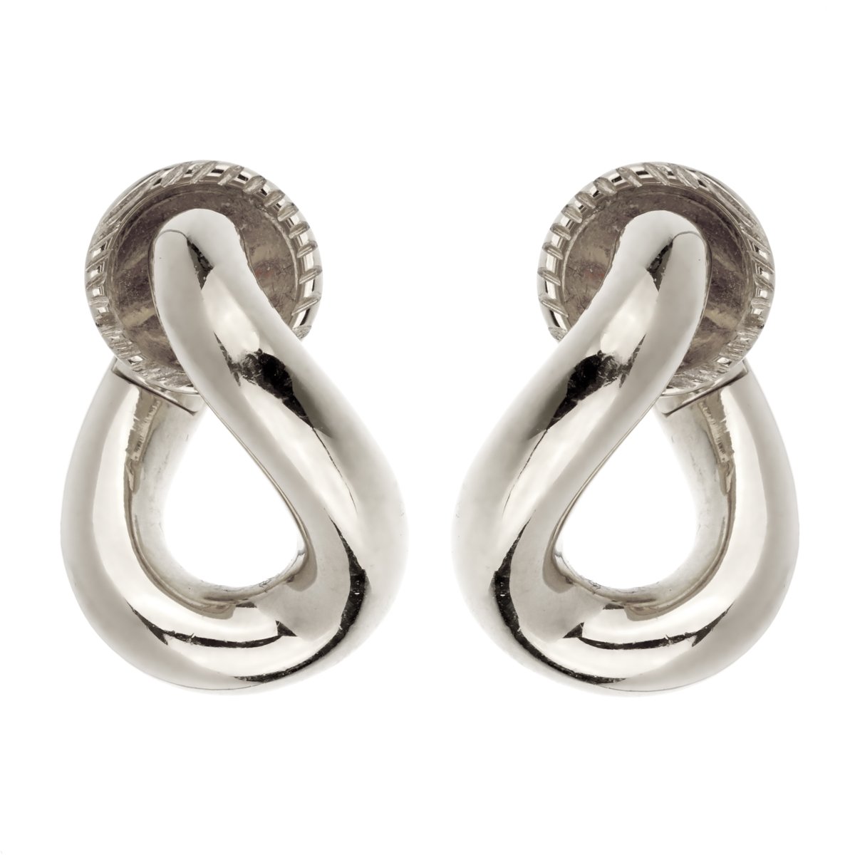 Pomellato Chain Link White Gold Hoop Earrings