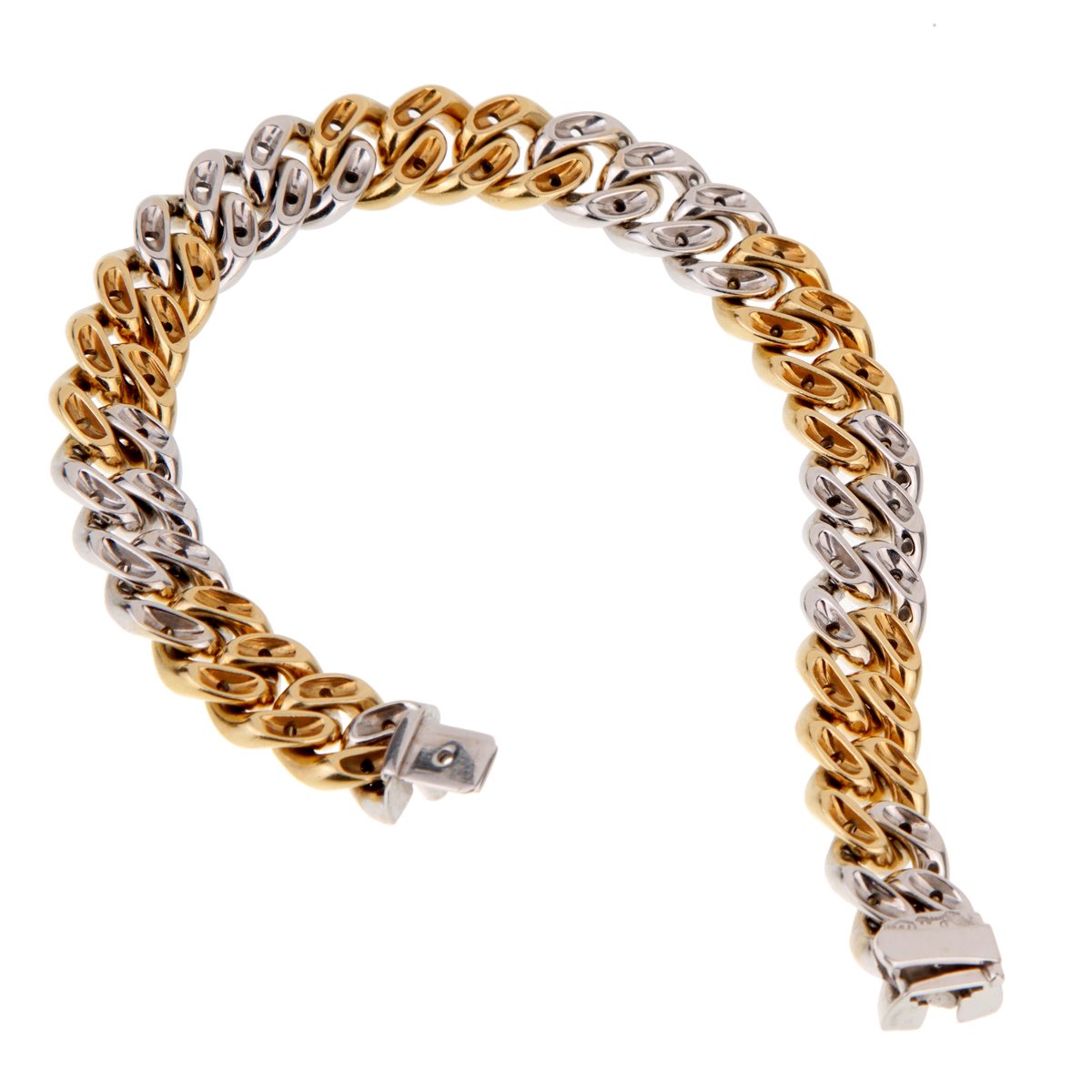 Pomellato Curb Diamond Yellow Gold Bracelet