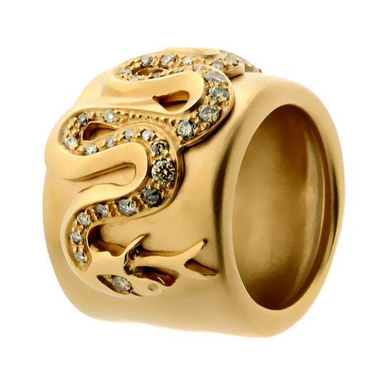 Pomellato Eva Snake Diamond Rose Gold Ring