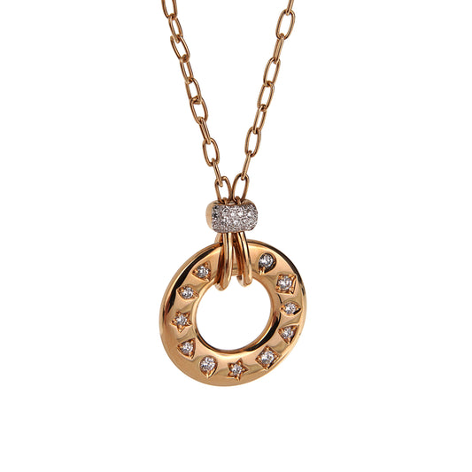 Pomellato Iconica Diamond Pendant Necklace 18k Rose Gold