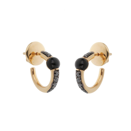 Pomellato M’ama Non M’ama 18k Rose Gold Onyx Diamond Earrings