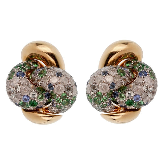 Pomellato  Multi Color Sapphire Diamond Rose Gold Earrings