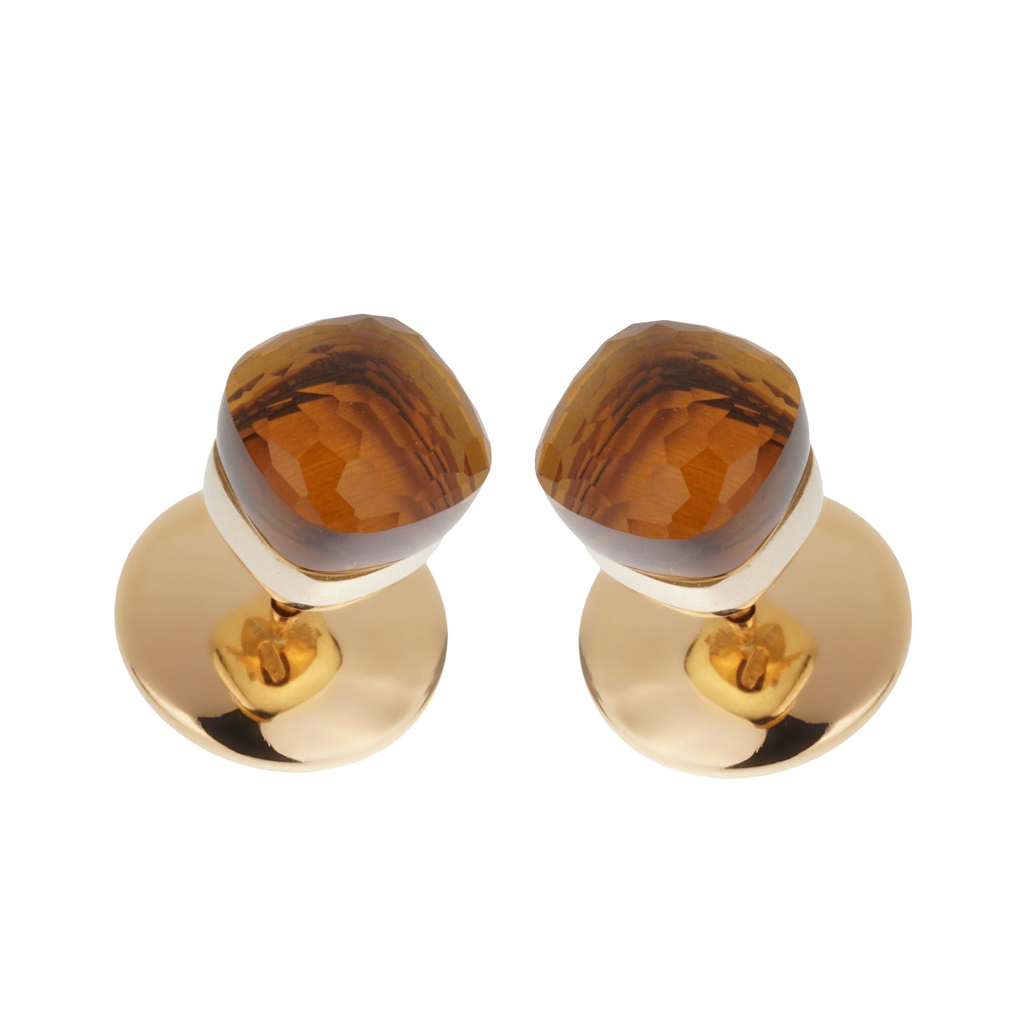 Pomellato Nudo Citrine 18k Yellow Gold Stud Earrings