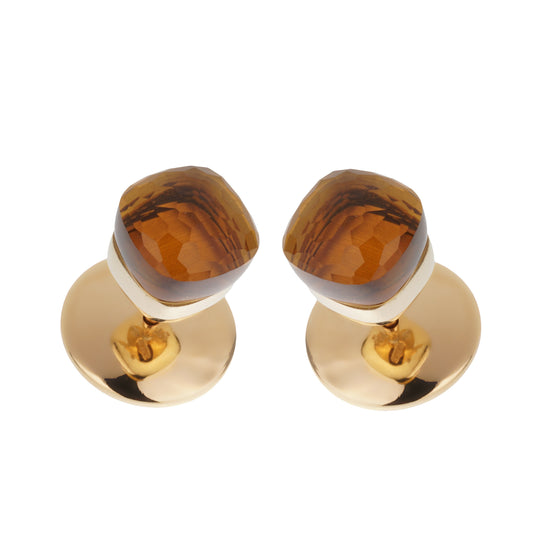 Pomellato Nudo Citrine 18k Yellow Gold Stud Earrings