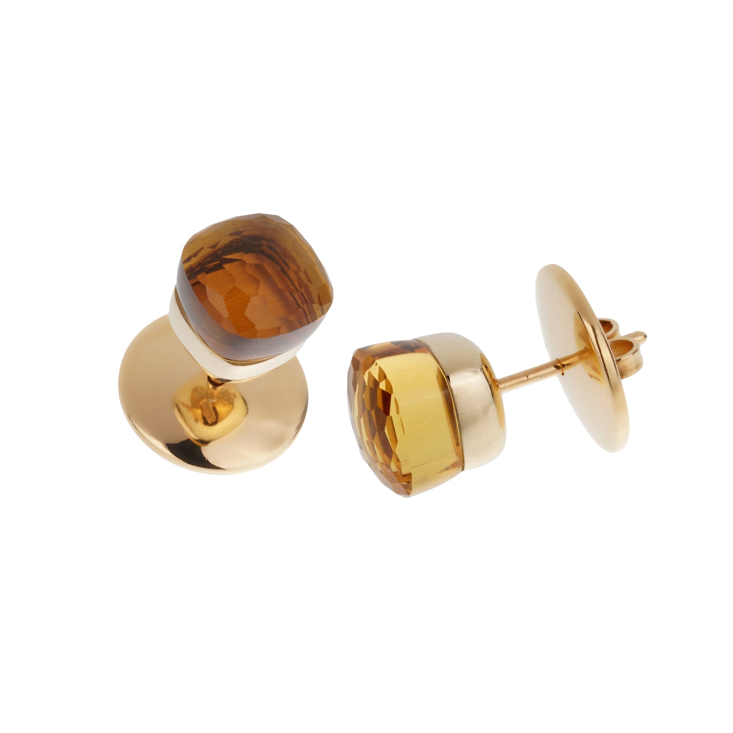 Pomellato Nudo Citrine 18k Yellow Gold Stud Earrings