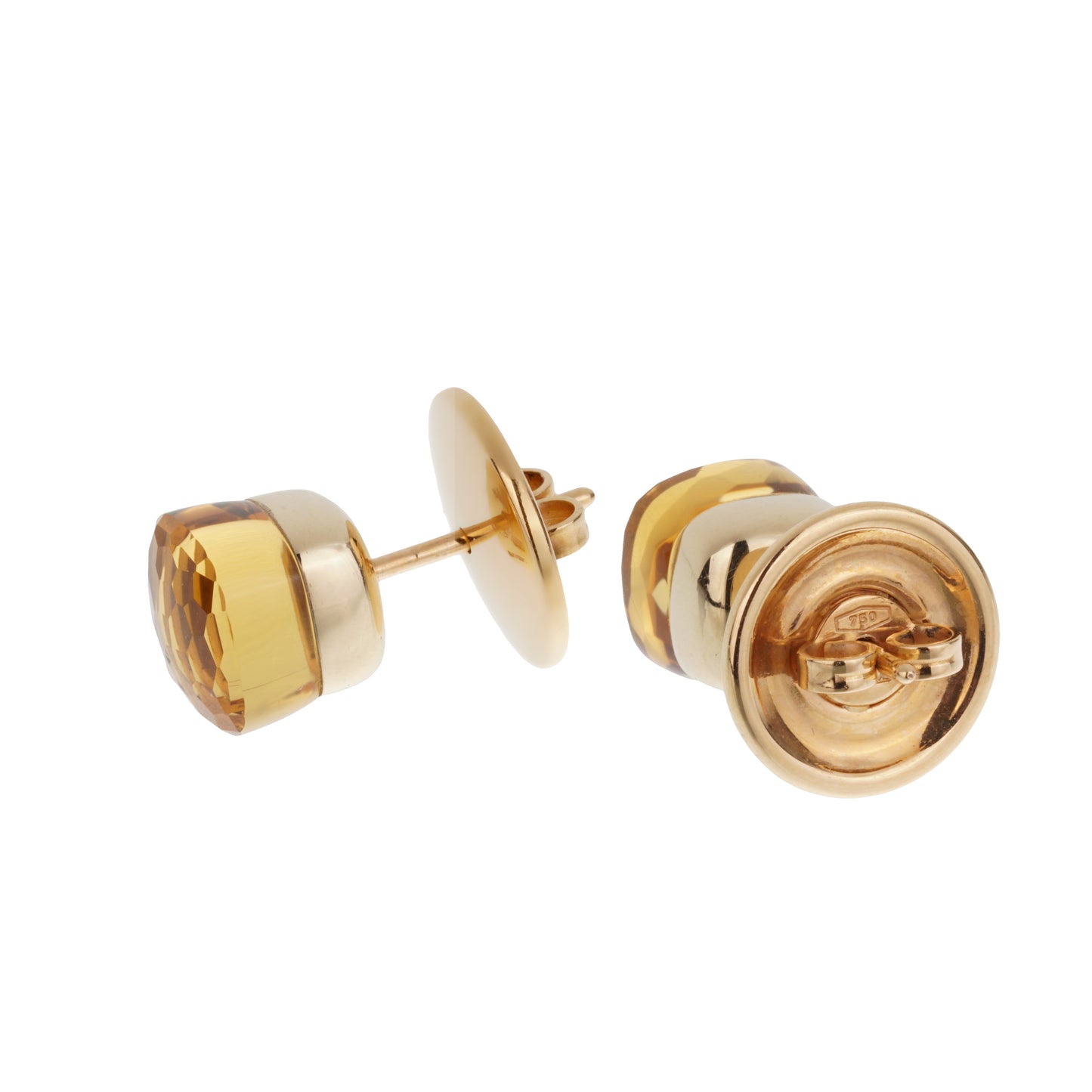 Pomellato Nudo Citrine 18k Yellow Gold Stud Earrings