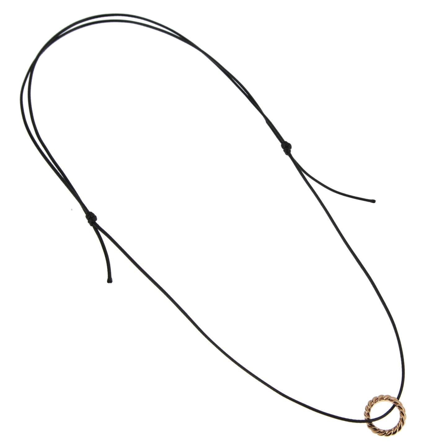 Pomellato 18k Rose Gold Braided Ring Pendant Necklace