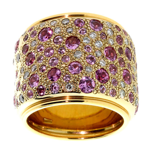 Pomellato Sabbia Diamond Pink Sapphire Gold Ring