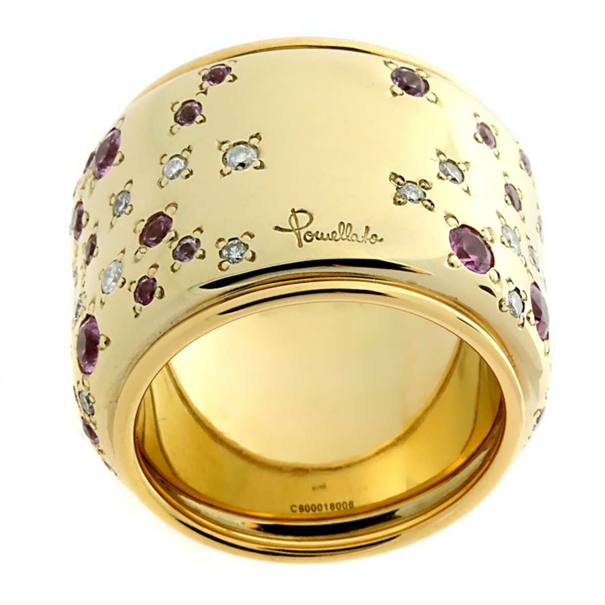 Pomellato Sabbia Diamond Pink Sapphire Gold Ring