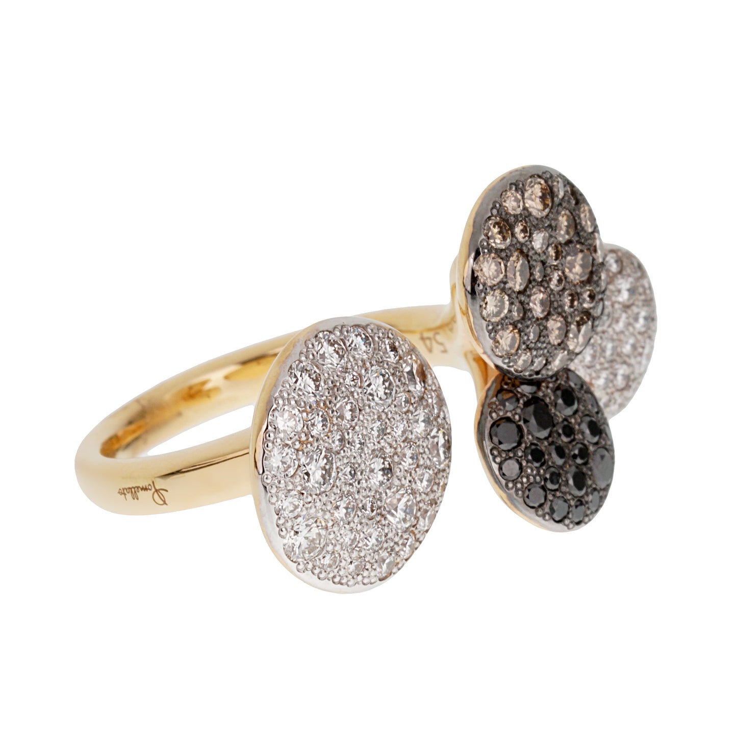 Pomellato Sabbia Fancy Diamond 18k Rose Gold Cocktail Ring Sz 6
