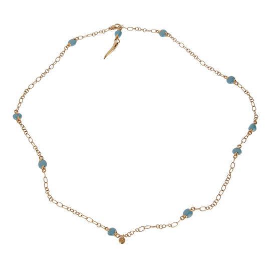Pomellato Capri Turquoise 18k Rose Gold Chain Link Necklace