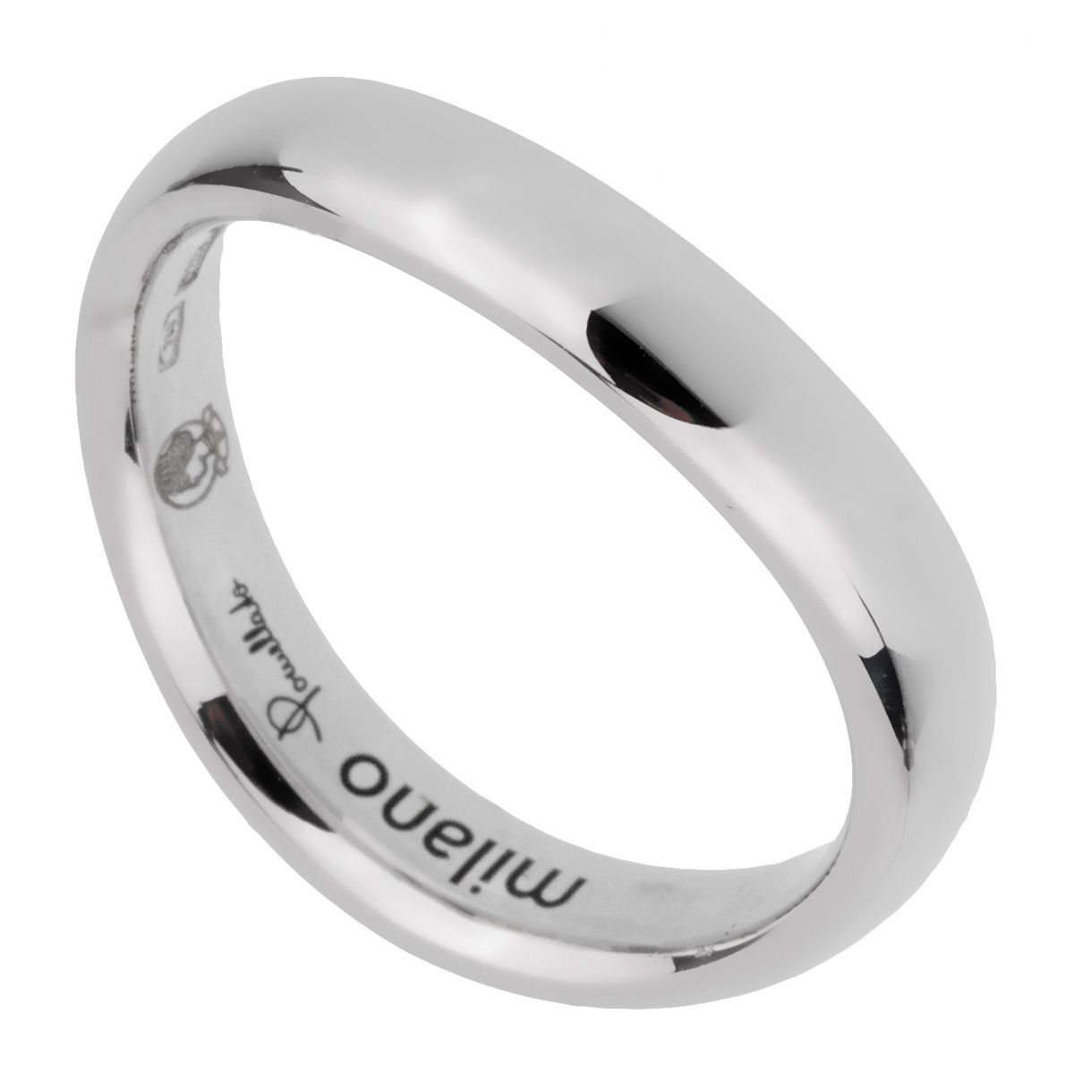 Pomellato 18k White Gold Wave Band Ring Sz 5 1/4
